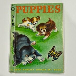 3/$10 Vintage 1950s Children’s Book PUPPIES Junk Journaling Collage Art